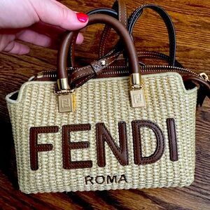 Fendi by the way mini raffia bag
